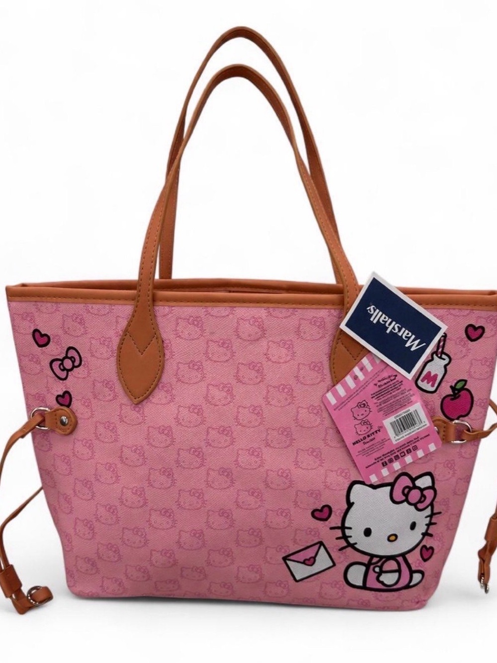 Hello Kitty Pink Tote with Brown Handles